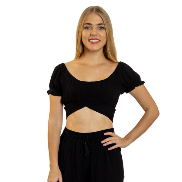 Crop top Exist negro con mangas