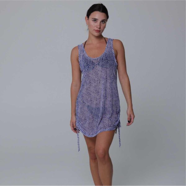Vestido J.Valdi corto mesh amarre a un lado Oasis