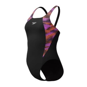 Calzoneta Speedo Endurance+ HyperBoom Splice Muscleback mujer negro/rosado