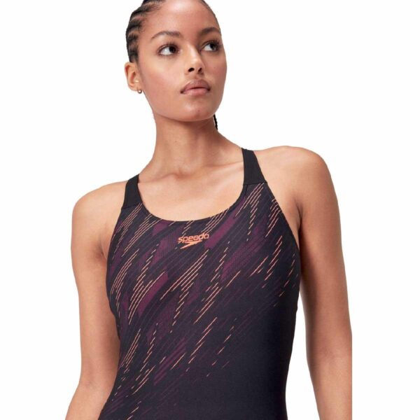 Calzoneta Speedo Endurance+ HyperBoom Splice muscleback mujer negro/naranja - Imagen 3