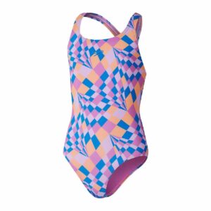 Calzoneta Speedo Allover Printed Medalist niña cuadros rosados
