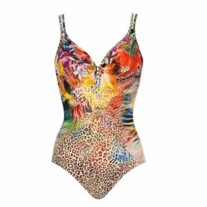 Calzoneta Sunflair 72023 animal print y flores rojas