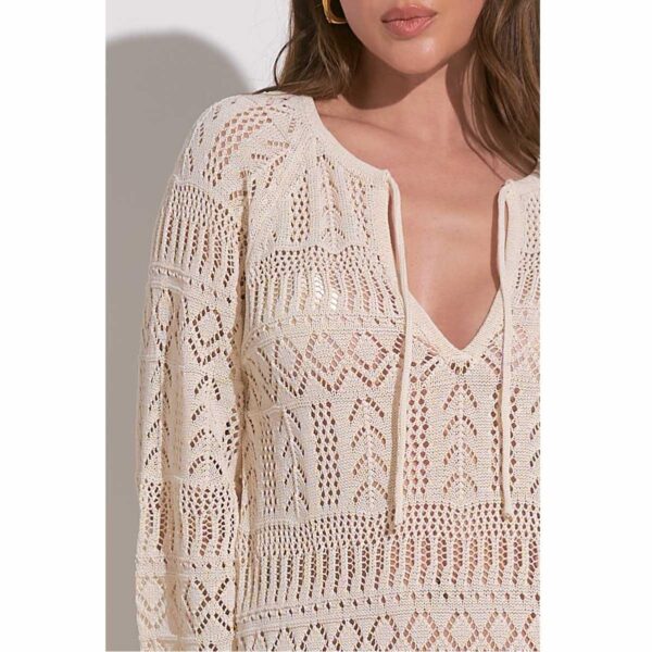 Vestido Elan midi M/L calado blanco - Imagen 4