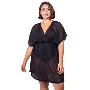 Salida Jordan Taylor Gofret Dolman sleeve negra tallas plus