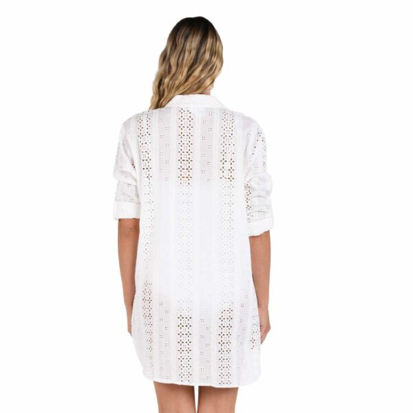Camisa LB larga eyelet blanca - Imagen 3