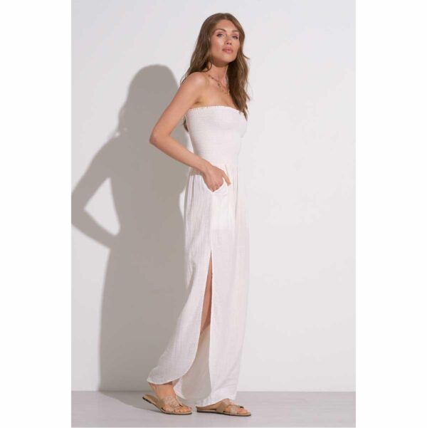 Jumper Elan strapless smock top blanco - Imagen 2