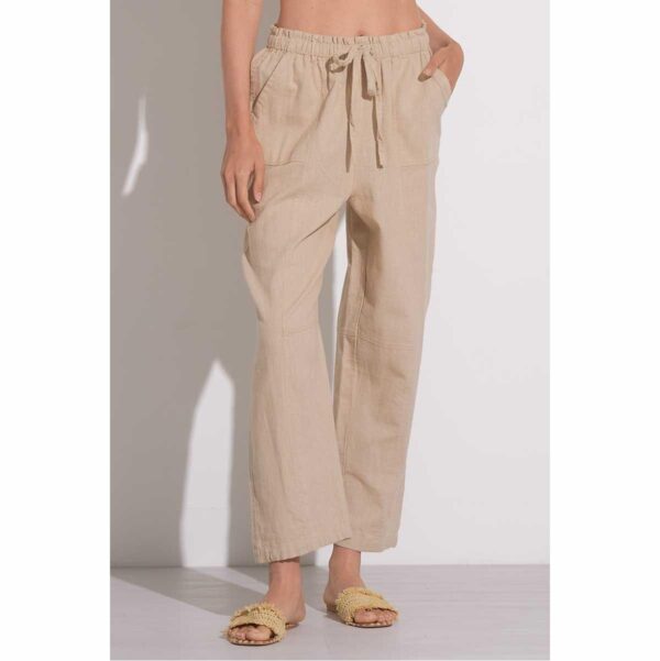 Pantalon Elan tipo lino beige - Imagen 2
