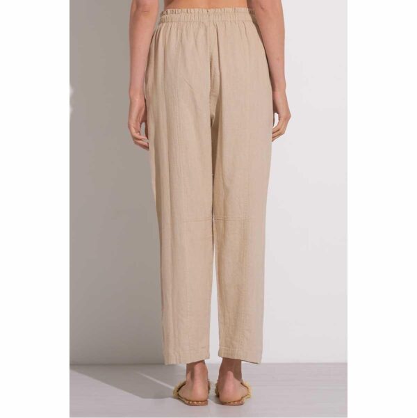 Pantalon Elan tipo lino beige - Imagen 3