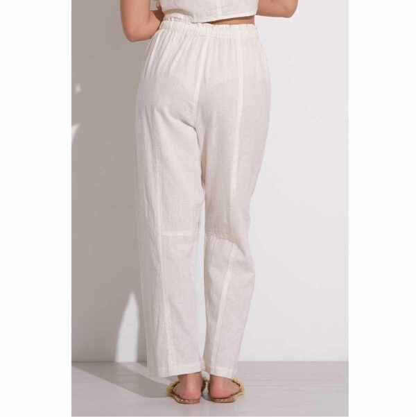 Pantalon Elan tipo lino blanco - Imagen 3