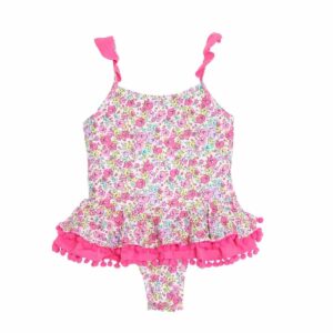 Calzoneta Real Love SS ruffle y ponpones floral niña 2T-4T
