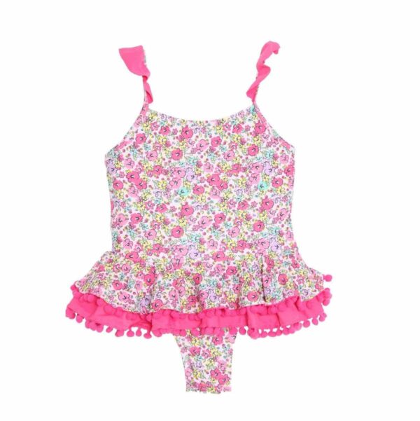 Calzoneta Real Love SS ruffle y ponpones floral niña 2T-4T