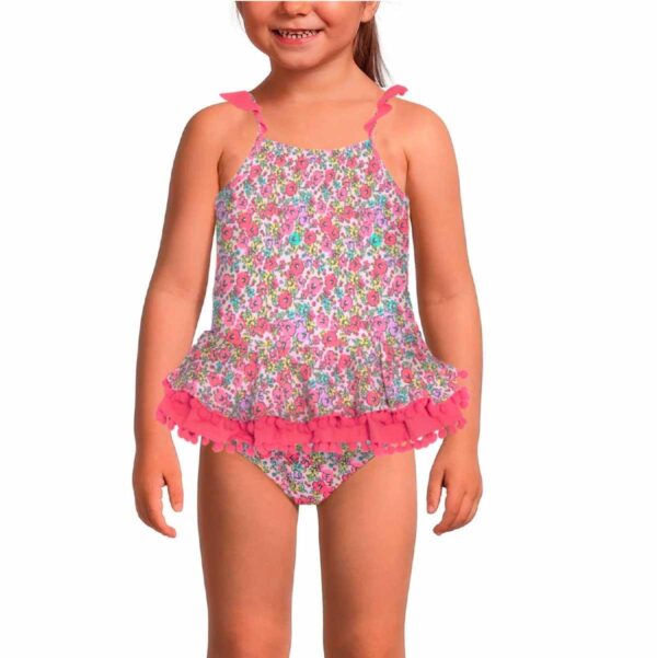 Calzoneta Real Love SS ruffle y ponpones floral niña 2T-4T - Imagen 2