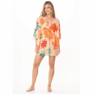 Salida Garotas Serena corta mesh crudo flores rojas