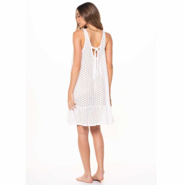 Vestido Garotas corto cuello alto ojalillo blanco - Imagen 2