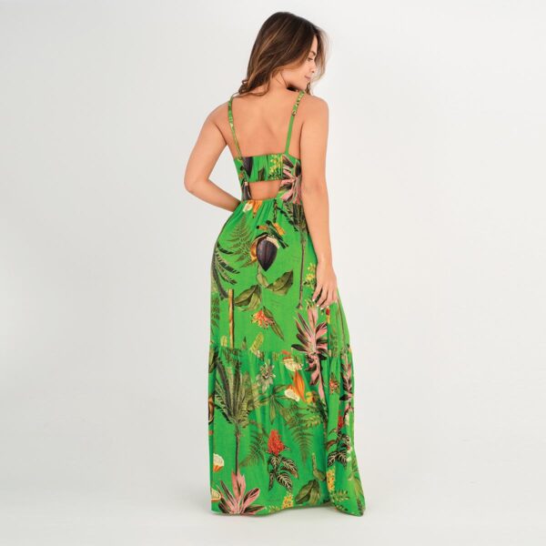 Vestido Garotas largo Cacao verde tropical - Imagen 2