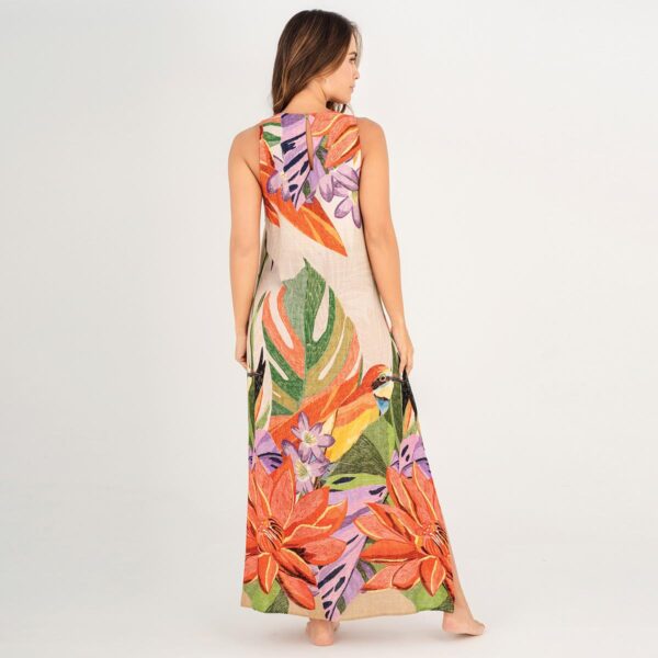 Vestido Garotas largo Birbai hojas tropical - Imagen 2