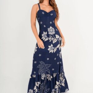 Vestido Garotas largo strapless Azula con flores