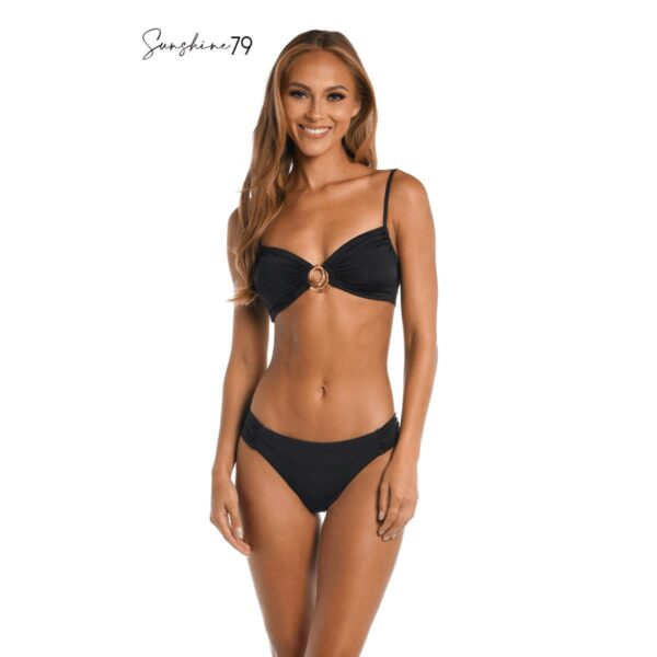 Top Sunshine 79 bralette solido negro con hebilla