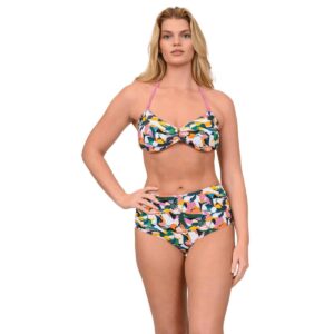 Bikini Caribbean Sand SS 2 pz cintura alta tropic print reversible mujer