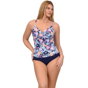 Tankini Leilani SS 2 pz azul florecitas con bottom mujer