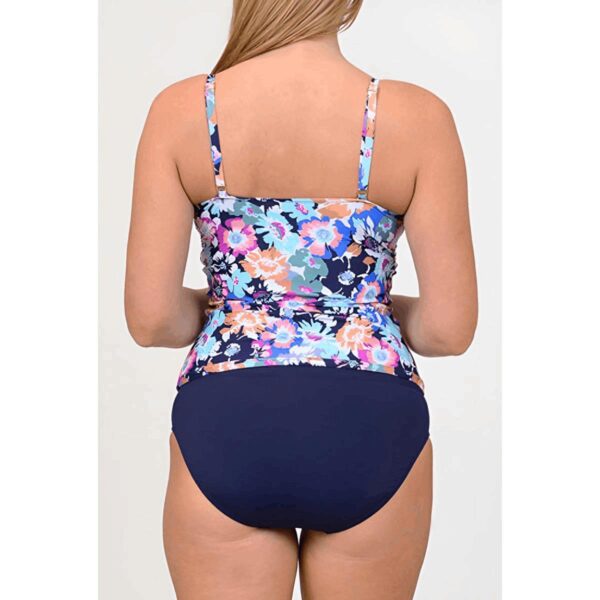 Tankini Leilani SS 2 pz azul florecitas con bottom mujer - Imagen 3