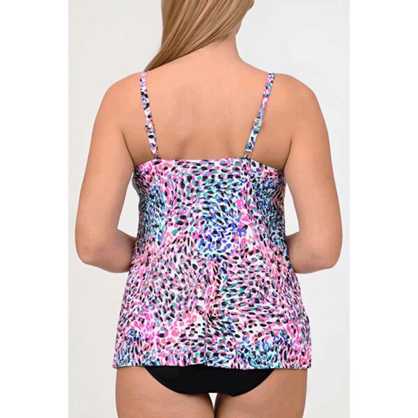 Tankini Leilani SS 2 pz fly away blanco colores cheetah mujer - Imagen 3