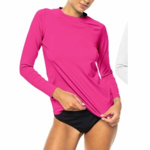 Rashgurad Banana Boat SS M/L rosado neon mujer
