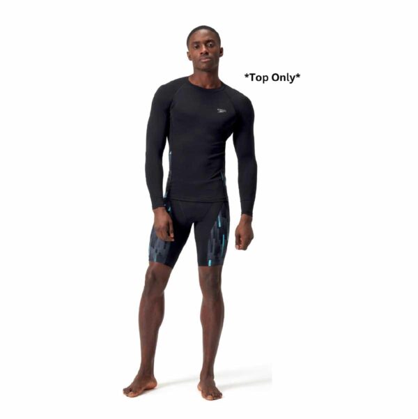 Rashguard Speedo M/L Endurance+MAX hombre negro/cuadros grises - Imagen 3