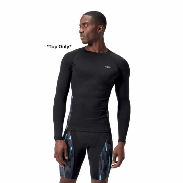 Rashguard Speedo M/L Endurance+MAX hombre negro/cuadros grises - Imagen 4