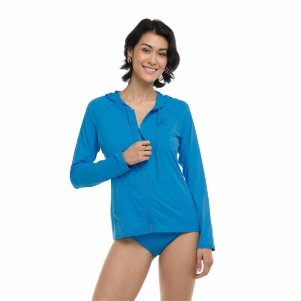Rashguard BG Barbara M/L Wave celeste mujer - Imagen 2