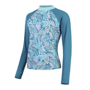 Rashguard Speedo M/L mujer hojas tropicales turquesa