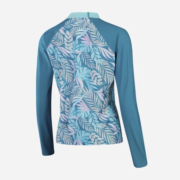 Rashguard Speedo M/L mujer hojas tropicales turquesa - Imagen 2
