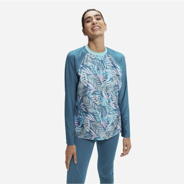 Rashguard Speedo M/L mujer hojas tropicales turquesa - Imagen 3