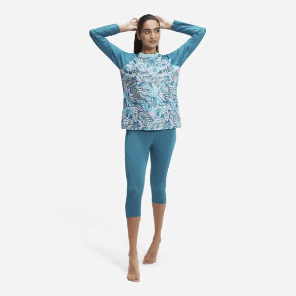 Rashguard Speedo M/L mujer hojas tropicales turquesa - Imagen 5