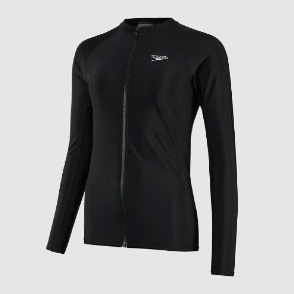 Rashguard Speedo M/L zipper mujer negro