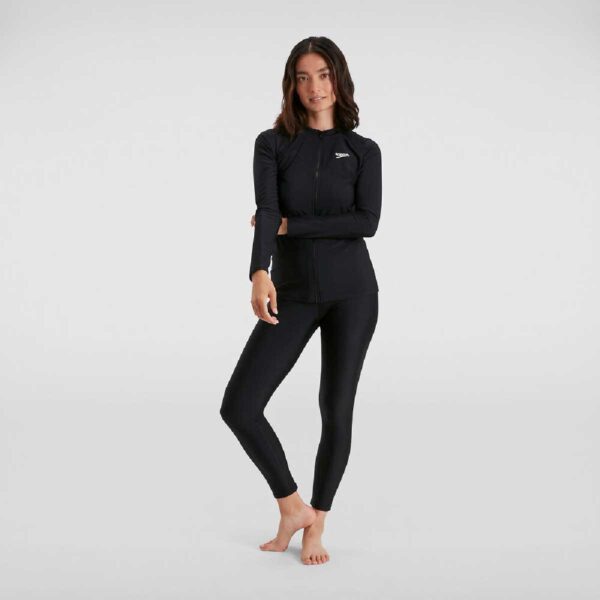 Rashguard Speedo M/L zipper mujer negro - Imagen 4