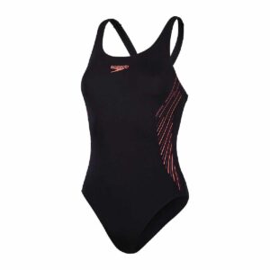Calzoneta Speedo Endurance+ Placement Muscleback mujer negro/naranja