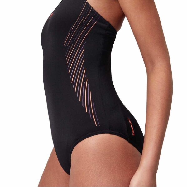 Calzoneta Speedo Endurance+ Placement Muscleback mujer negro/naranja - Imagen 6