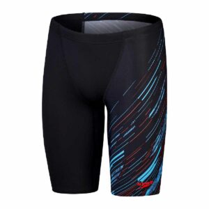 Jammer Speedo Endurance+ HyperBoom V-Cut hombre negro/lineas celestes