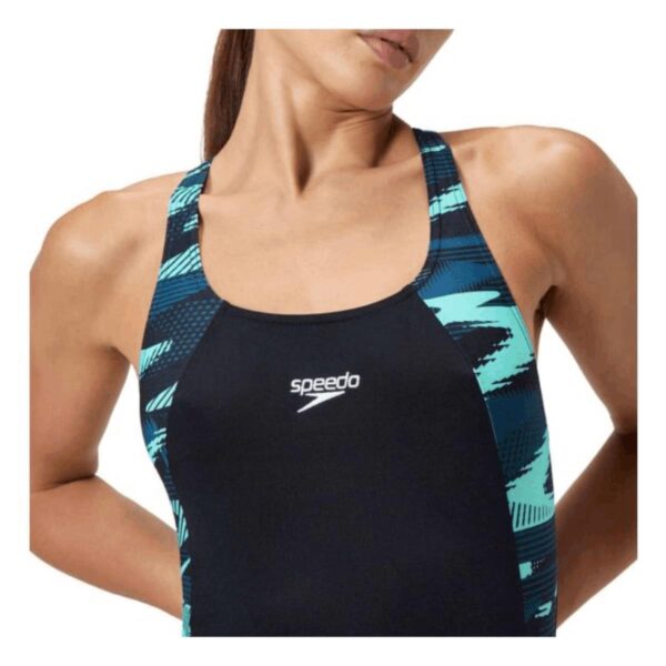 Calzoneta Speedo Endurance+ HyperBoom Splice Muscleback mujer negro/menta - Imagen 5
