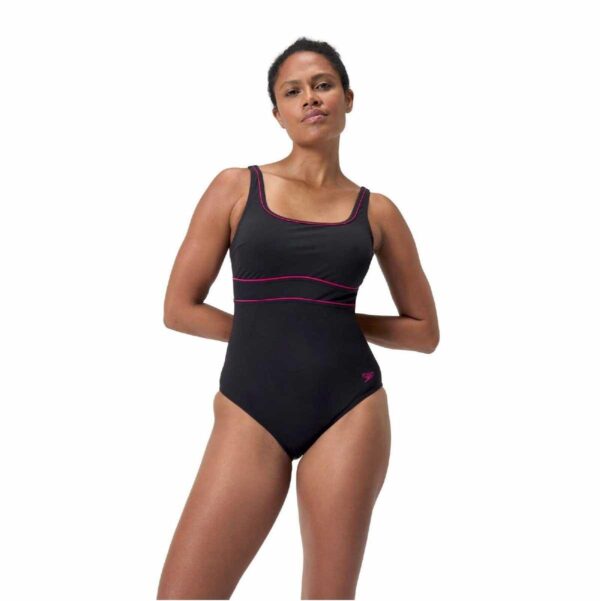 Calzoneta Speedo Shaping ContourEclipse mujer negro linea magenta - Imagen 3