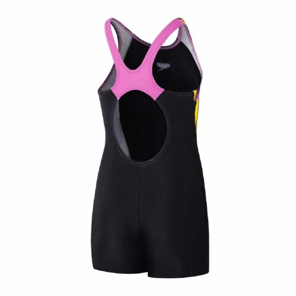 Calzoneta Speedo Panel Legsuit Digital niña negro/amarillo/rosado - Imagen 2