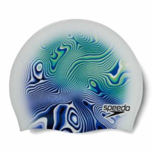 Gorra Speedo Silicon Estampado Digital ondas blanco/azul/verde