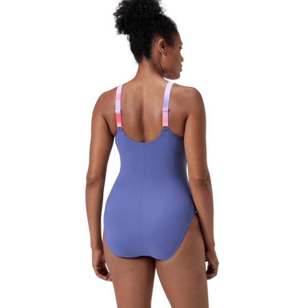 Calzoneta Speedo Shaping Printed Splice mujer azul/linea rosada - Imagen 3