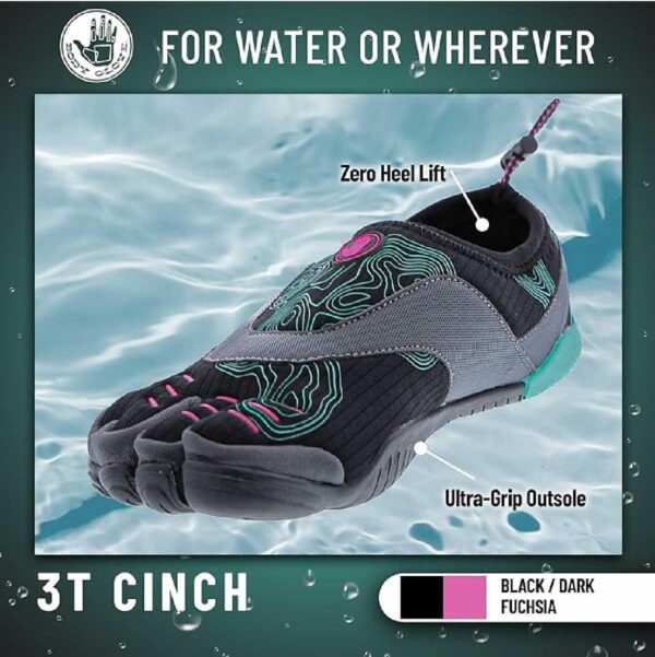 Zapato de agua Body Glove Cinch mujer negro/aqua/fucsia - Imagen 6