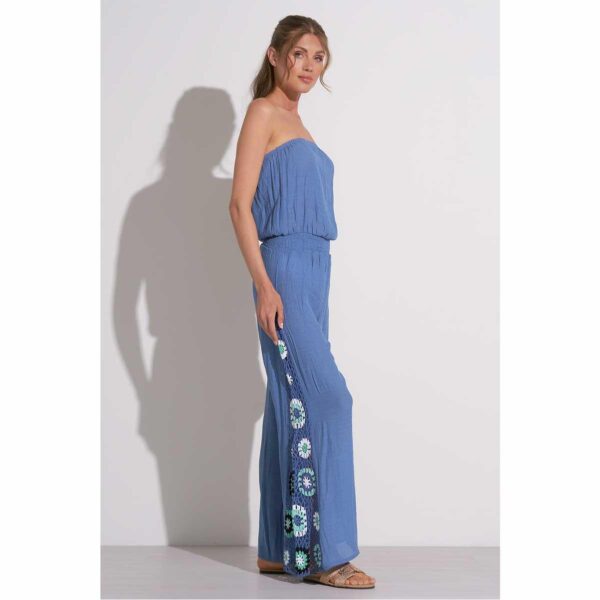 Jumper Elan strapless lado crochet celeste - Imagen 2