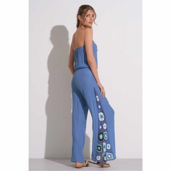 Jumper Elan strapless lado crochet celeste - Imagen 3
