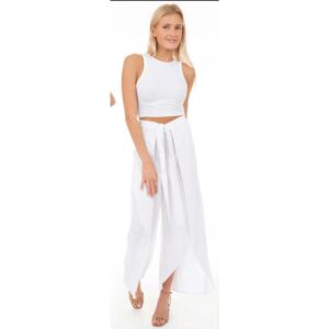 Pantalon Exist wrap leg gasa blanco mujer