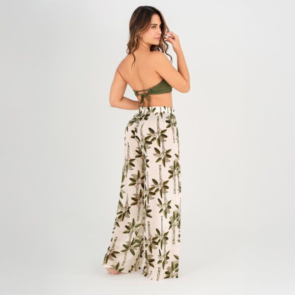 Pantalon Garotas Bribana crudo con palmeras - Imagen 2