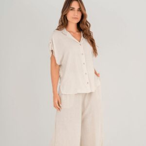 Camisa Garotas corta tipo lino Semilla